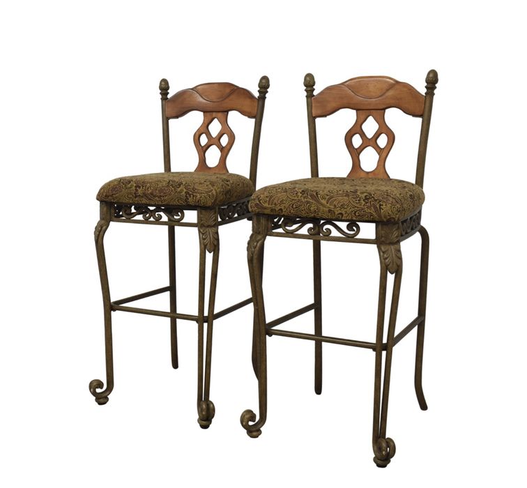 Par de Cadeiras bar grandes vitorianas em ferro antigas