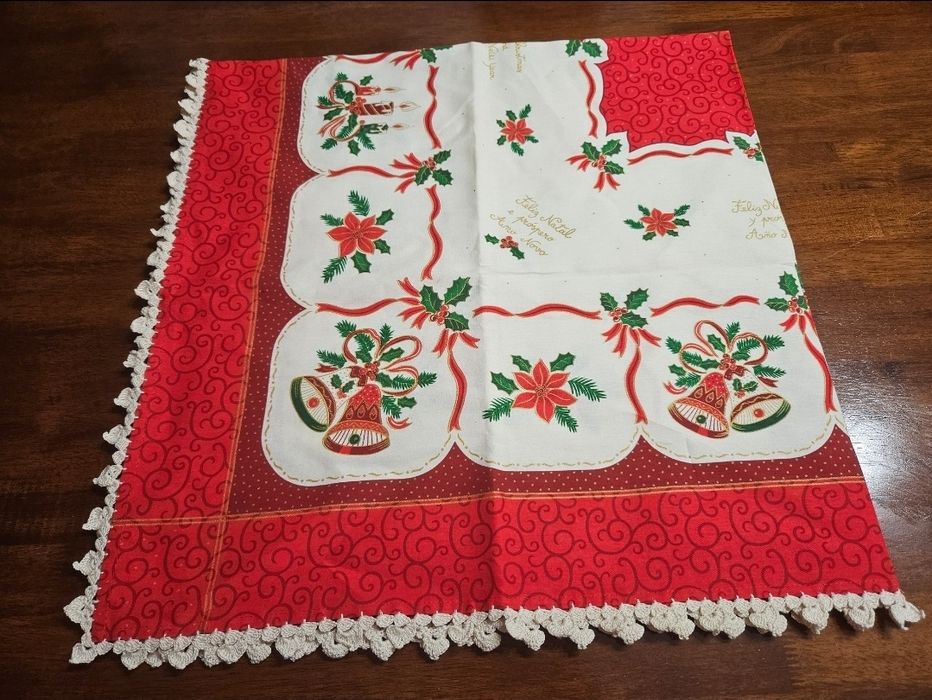 Toalha natal com renda feita à mão (Nova)