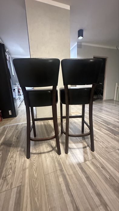 Hokery skórzane brązowe