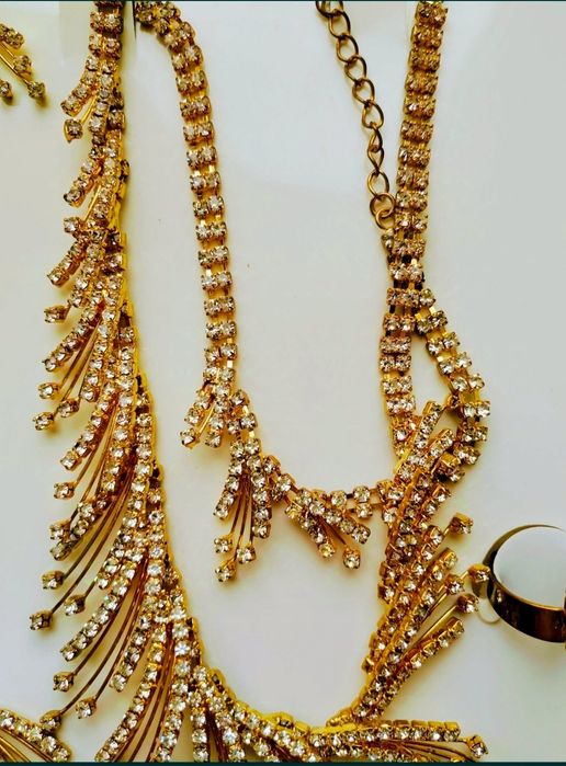 кольє та сережки набір біжутерії, весільна біжутерія