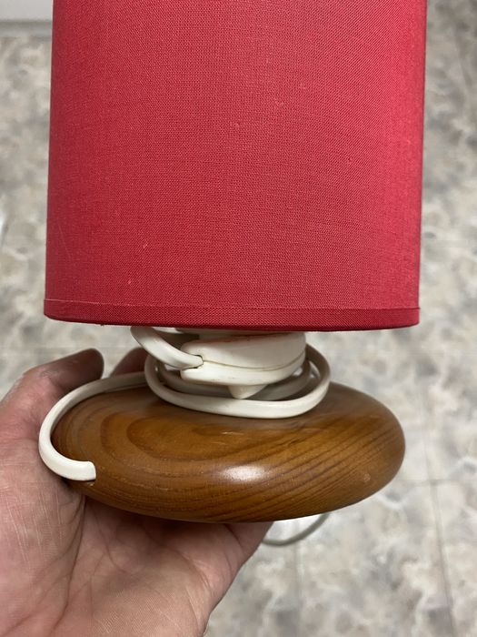 2x Candeeiro c abajur vermelho vintage