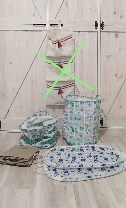 Zestaw Kosze do przechowywania , podkładka, poszewki dziecięce, pojemn