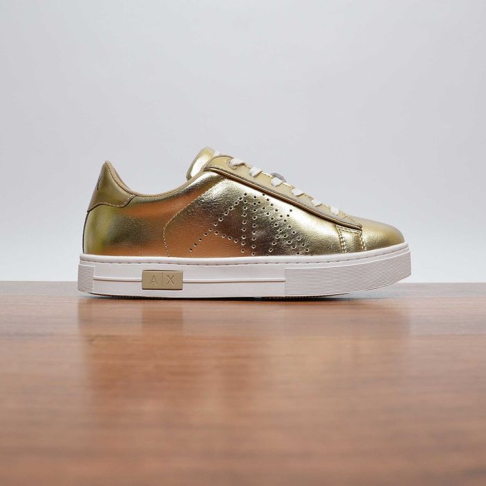Armani Exchange Gold кеды кроссовки оригинал 40.5 / 26см XDX079-XV567