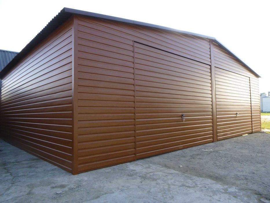 Blaszak Garaż blaszany DREWNOPODOBNY dąb orzech Garaże PREMIUM