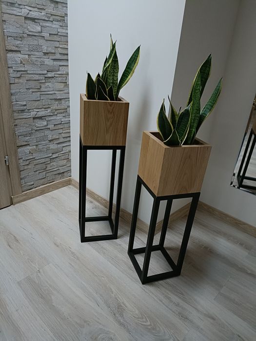 Donica dębowa kwietnik Loft