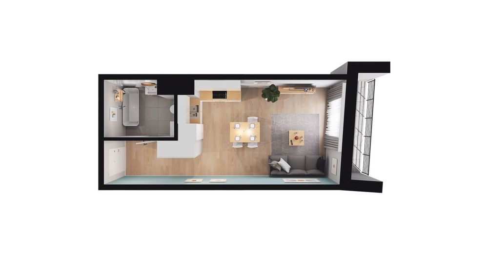 1-pokojowe mieszkanie 29m2 + loggia