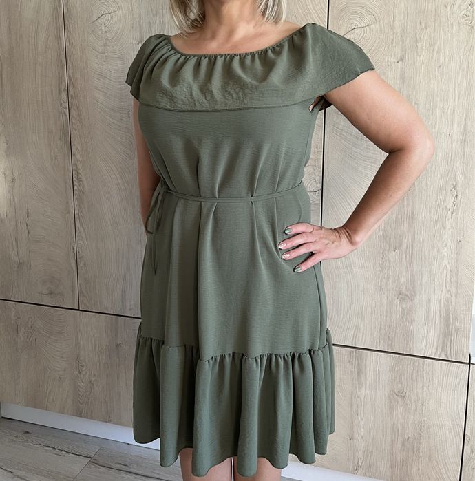 Sukienka hiszpanka khaki