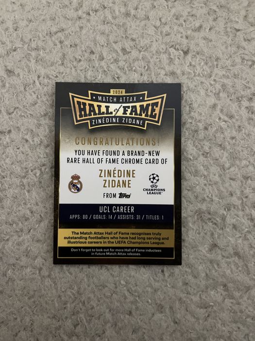 HOF Zidane Match attax
