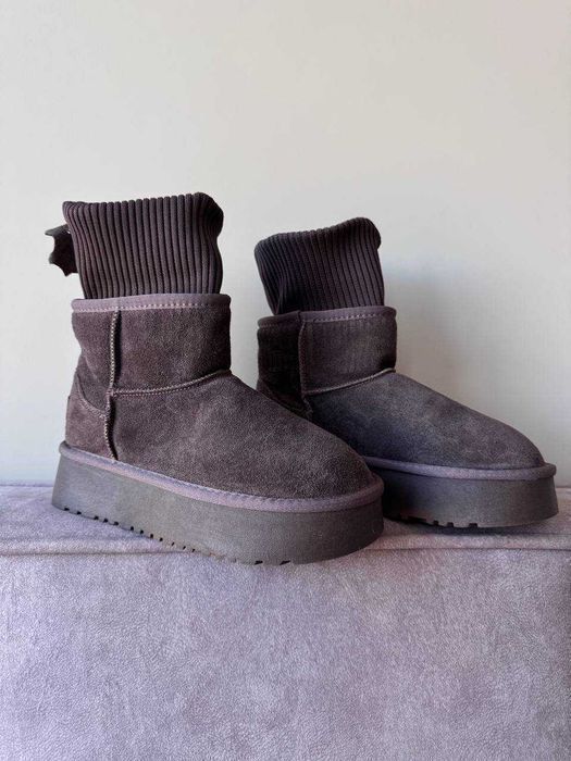 Уггі UGG Mini Sock Bitter Dusted Cocoa premium натуральна замша