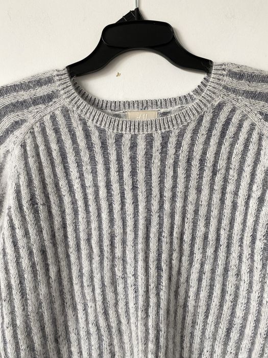 H&M angora blend puszysty miękki sweter welna prążek