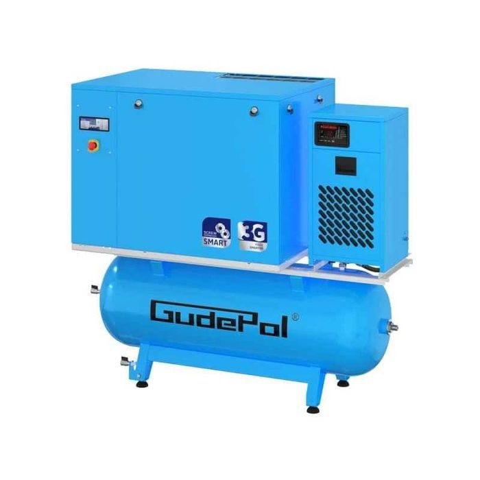 Kompresor śrubowy 7,5 kW Gudepol SMART-3G 7,5/10-500/11-VT + zbiornik ocynk