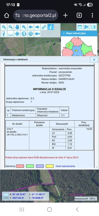 Działka 10.05 ha Mazury w Jednym Kawałku