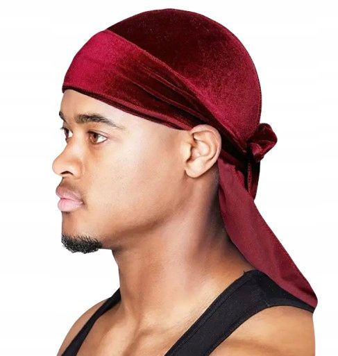 Chusta Na Głowę Bandana Durag Satynowy Premium Czerwony Bloods Y2K