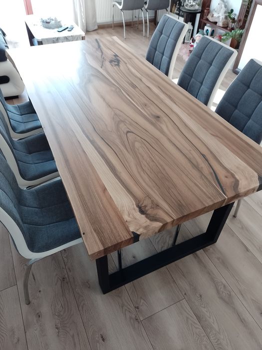 Stół drewniany orzech włoski loft do salonu jadalni