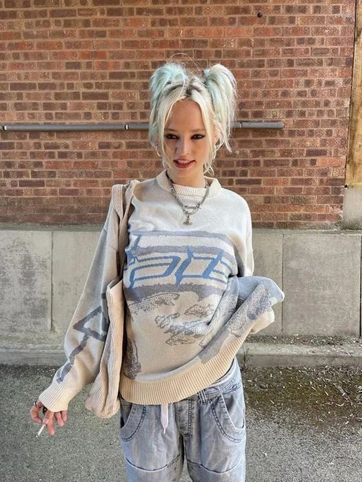 Светр y2k білий sk8