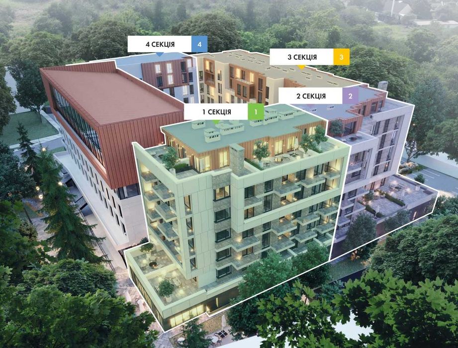 Продаж 1 кім. квартира 45,4 м2, ЖК Zelenа , м. Львів