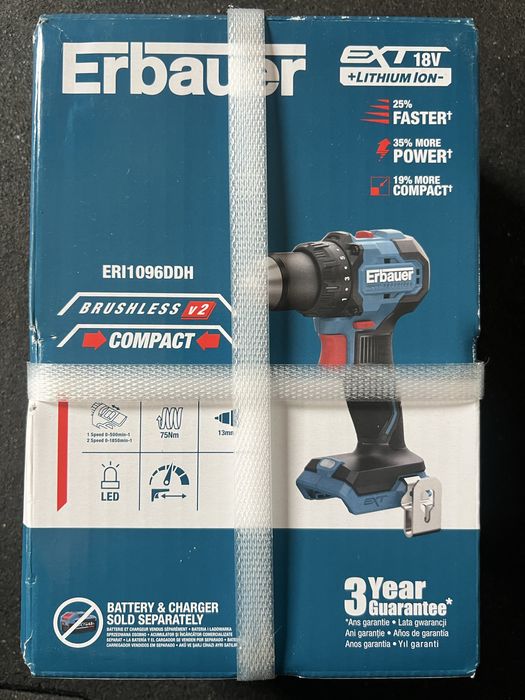 Nowa wiertarko-wkrętarka Erbauer 18V ERI1096DDH Brushless