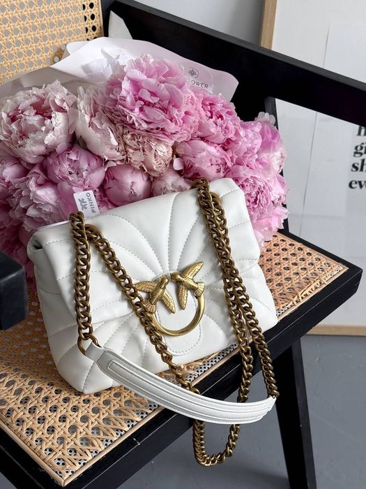Сумка Pinko Love Bag / сумочка пінко лав беґ чорна біла