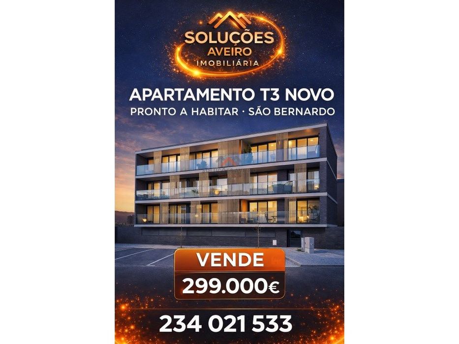 Apartamento T3 Novo - Pronto a Habitar em São Bernardo - Aveiro