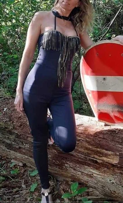 Macacão preto para noite . M