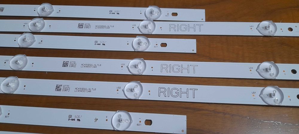 4 tiras led tv lg 49um7100plb /