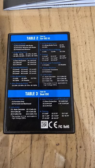 Karta programującą Hobbywing Led Program Card do modeli RC