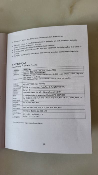 Tablet Novo 8 pulgadas