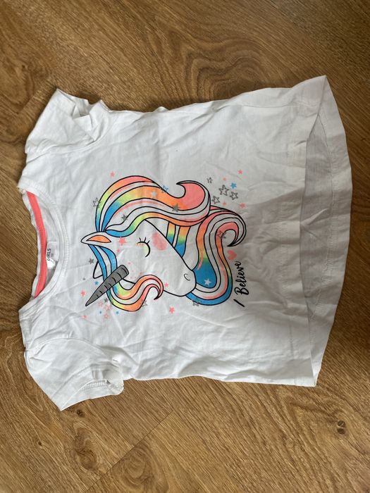 Bluzka 98-104 nowa t-shirt I belive unicorns jednorożec