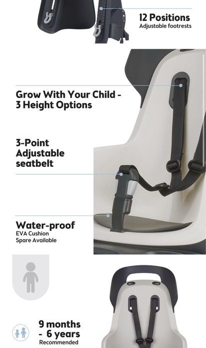 Cadeira Bicicleta Traseira GO Porta-Bagagem com Mik-HD