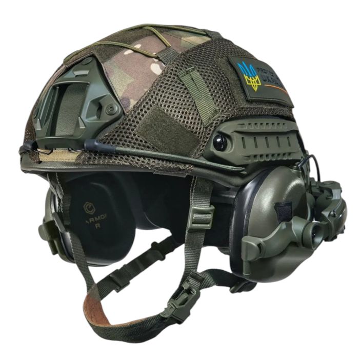 Балістичний Військовий шолом  FAST Helmet NIJ IIIA + таткичні навушники Earmor  М31/М32 

1)Балістич