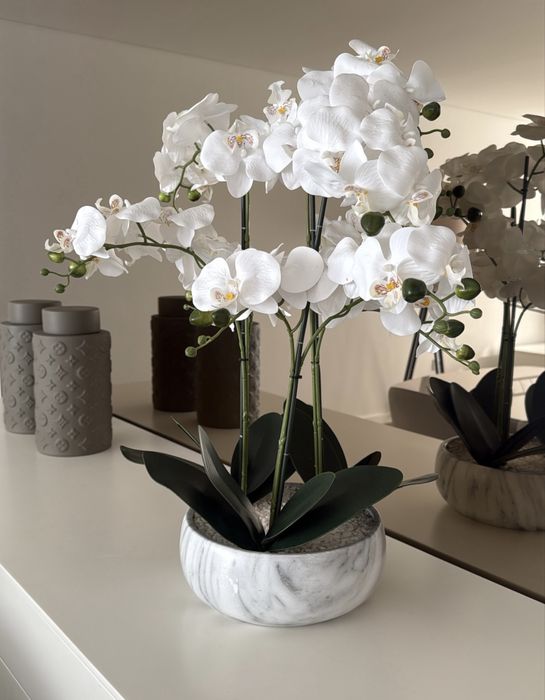 Orquidea  em vaso marmire 63cm