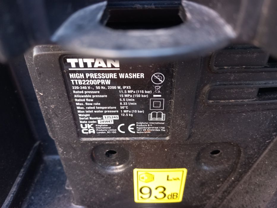 Myjka Ciśnieniowa Titan 2200W 150 BAR TTB2200PRW