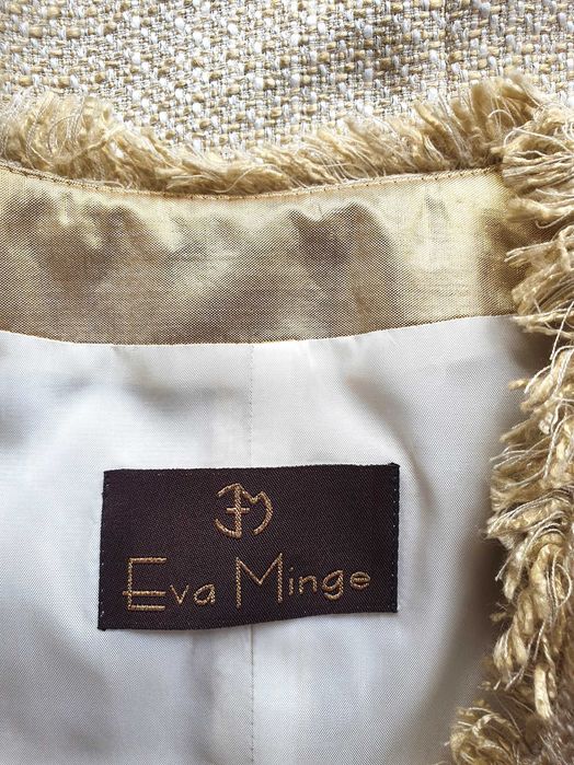 Eva Minge żakiet, marynarka z łączonych materiałów, z pagonami