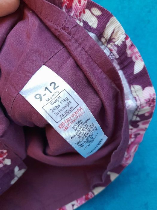 Sztruksowa sukienka w kwiaty George 74-80