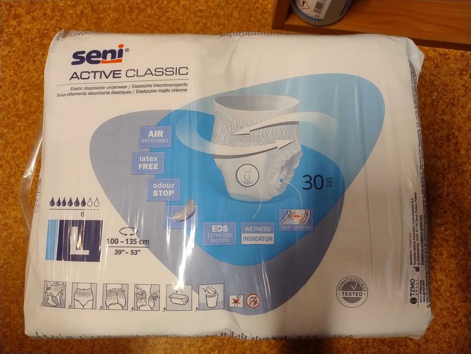 Majtki chłonne SENI ACTIVE CLASSIC rozm. L, 30 sztuk