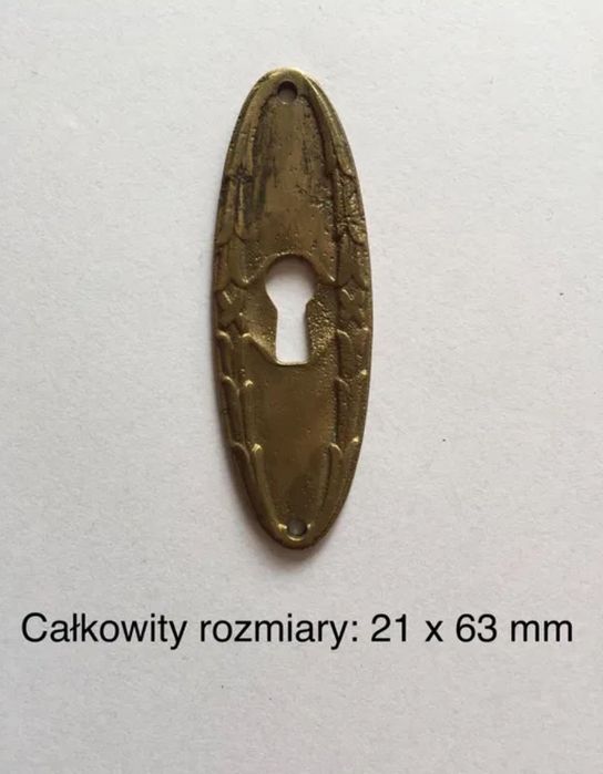 SCHLUSSELSCHILD Aus MEssing 21 x 63 mm Jugendstil Kluczynka okucie