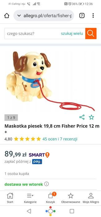 Piesek Fisher price do ciągania