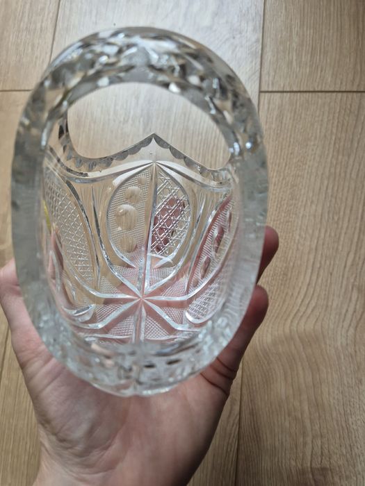 Kryształ PRL kryształowym koszyk koszyczek miseczka