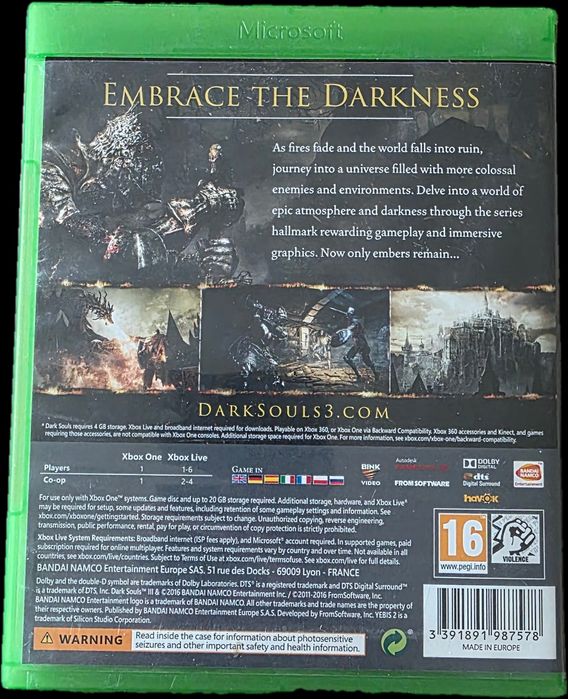 Dark Souls III 3 Xbox One XBOX ONE