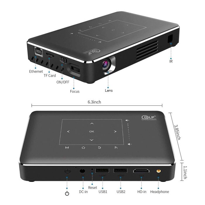 Mini Projektor Przenośny DLP P10 Android 9.0 Miracast