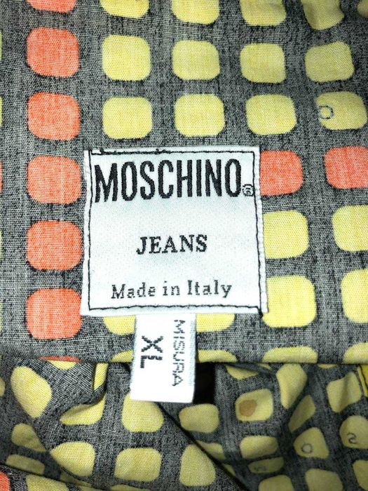 рубашка Moschino Jeans Mens Yellow Geometric Button