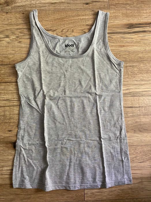 Szary damski top/podkoszulek, nowy (bez metek), 95% bawełna