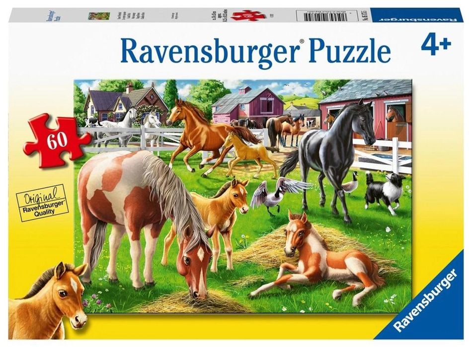 Puzzle 60 Szczęśliwe konie pudełko,193x279 mm