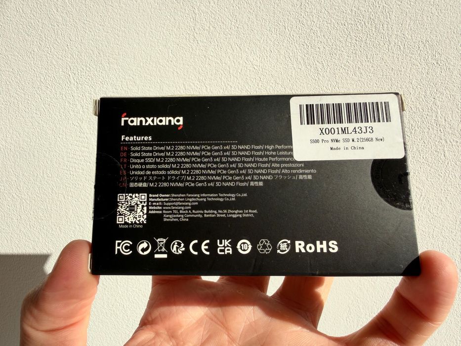Fanxiang S500Pro 256GB Dysk SSD M.2 2280 PCIe Gen 3X4 NVMe 2800/1350 MB/s
