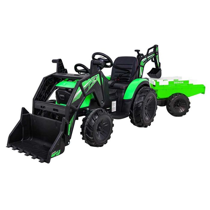 Wielki Traktor T720 Koparka 24V z Przyczepka | 2x200W | Pilot | EVA | Dla dzieci 2-6 lat