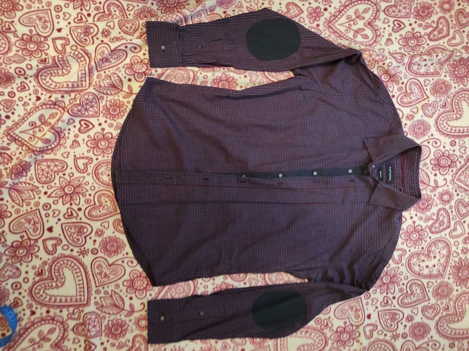 Bordowa koszula w kratę - Tatuum