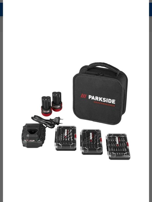 Conjunto aparafusadora/furadora 12V parkside performance 2 baterias