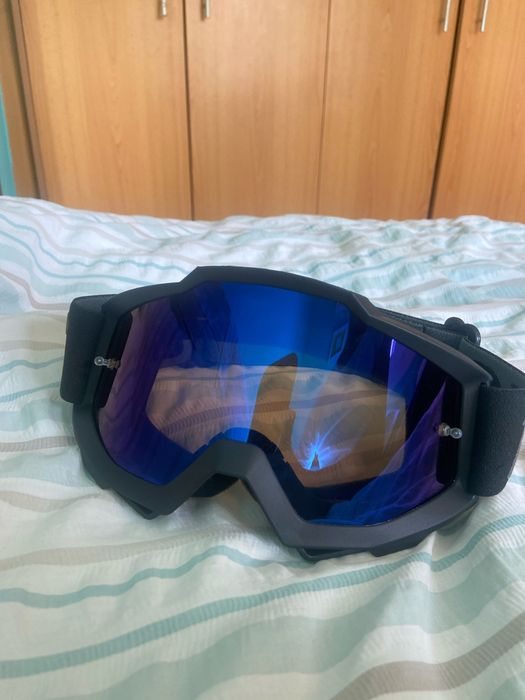 Gogle narciarskie google damskie męskie czarne niebieskie 100
