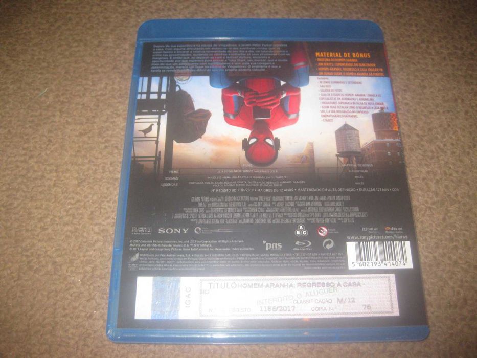 Blu-Ray "Homem-Aranha: Regresso a Casa" com Tom Holland