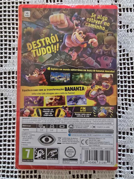 Jogo Switch 2 Donkey Kong Bananza (versão nacional), igual a novo